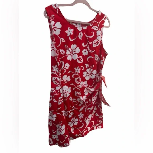 Puanani Red White Hibiscus Dress size XXL NEW - Picture 2 of 7